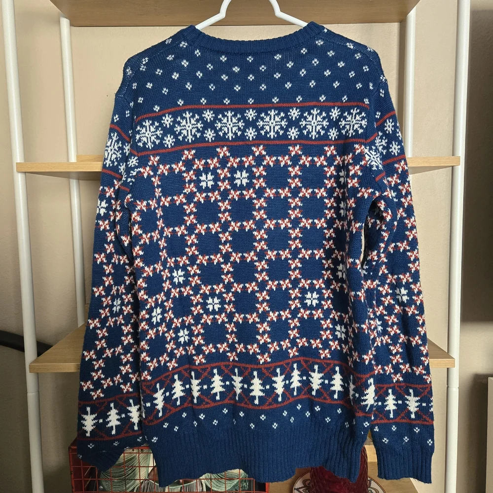 Disney Lilo & Stitch Santa Fair Isle Ugly Christmas Sweater Holiday Party Top